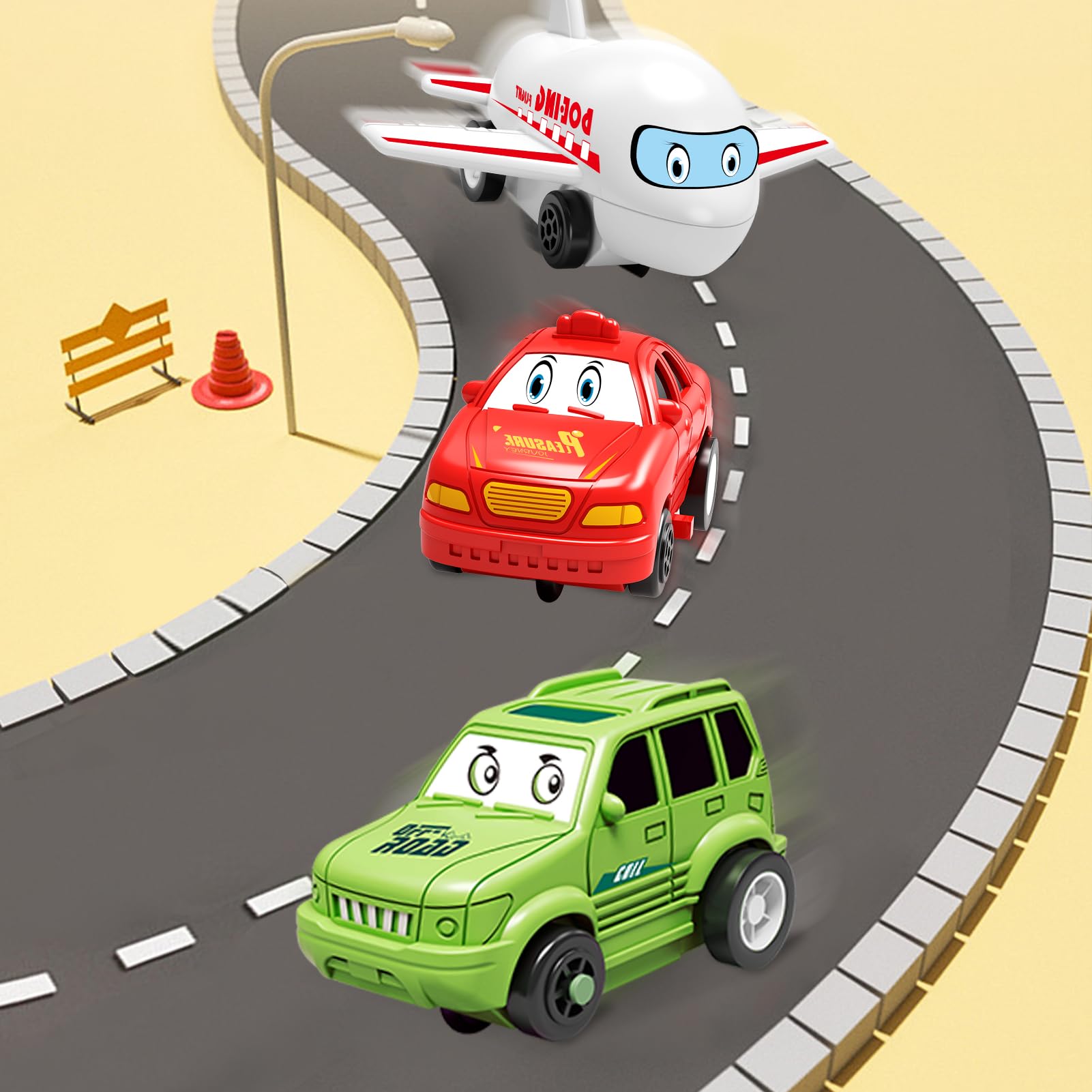 25-Piece Dinosaur-Themed Puzzle Car Track Toy Set for Kids Ages 3-6 | Plastic Interlocking Rail Tracks with 1 Cute Vehicle | Preschool Educational STEM Learning Toy for Toddler Boys & Girls | Perfect for Birthday Gifts & Indoor Playtime