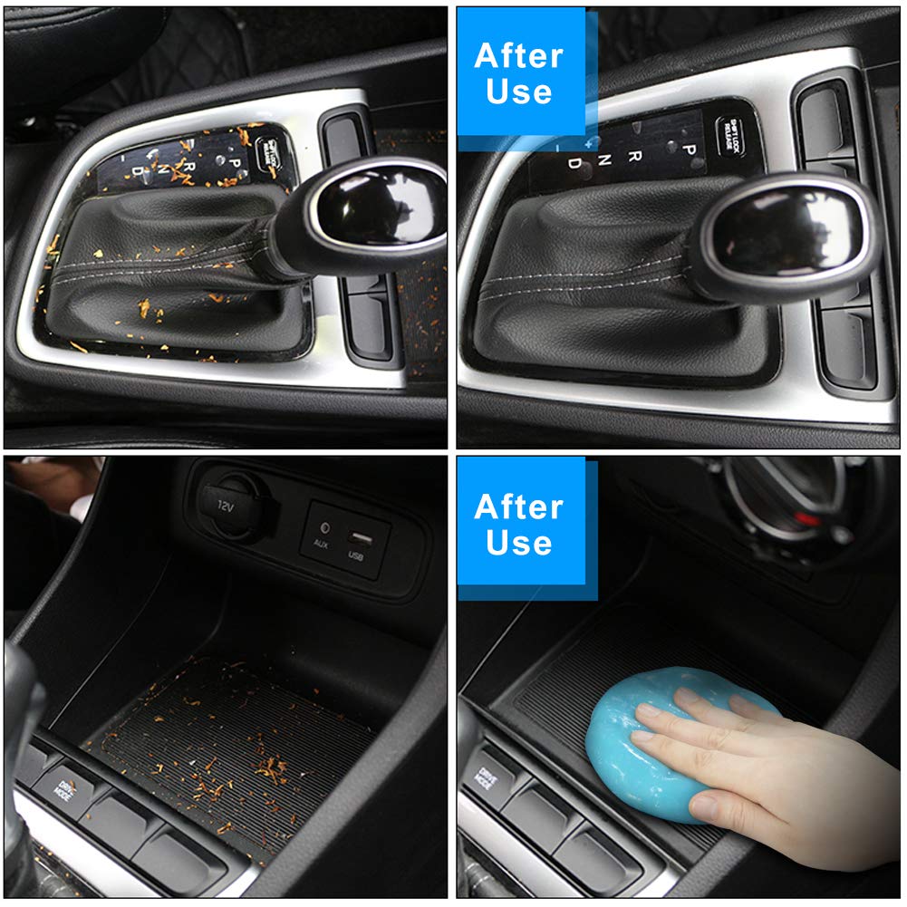 TICARVE 2-Pack Car Cleaning Gel Putty (320g/11.2oz) - Auto Interior Detailing Slime for Dashboard, Vents & Keyboard - Sticky Dust Remover for Car, Electronics & Home Use - Blue Cleaning Gel Kit