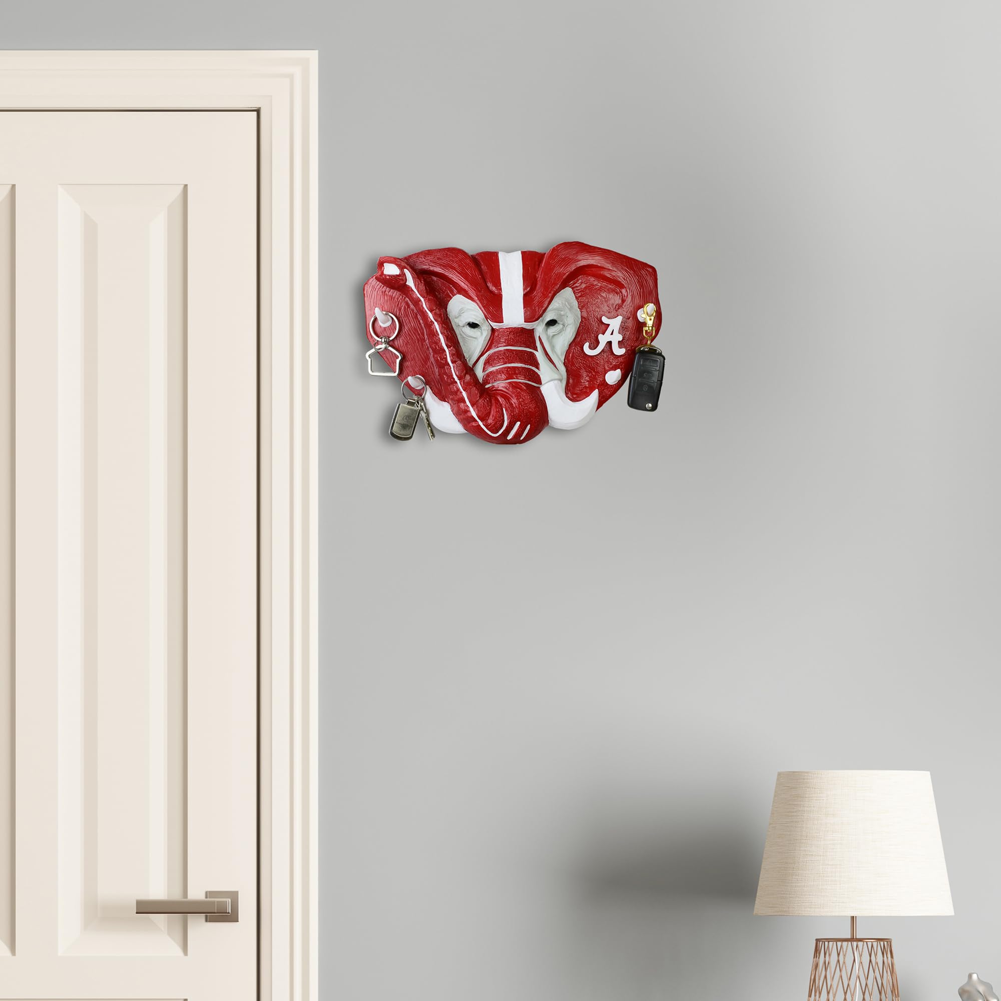 Alabama Crimson Tide Wall Hook Rack - 6 Bronze Hooks for College Dorm Room Organization | Perfect for Hanging Hats, Bags, Coats & Towels in Bedroom or Entryway