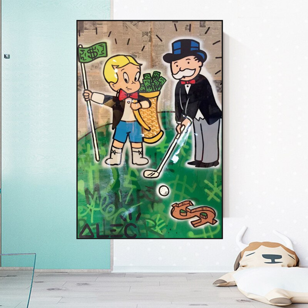 Alec Monopoly Go Yard Golf Canvas Print - Modern Wall Art for Home, Office & Game Room Decor