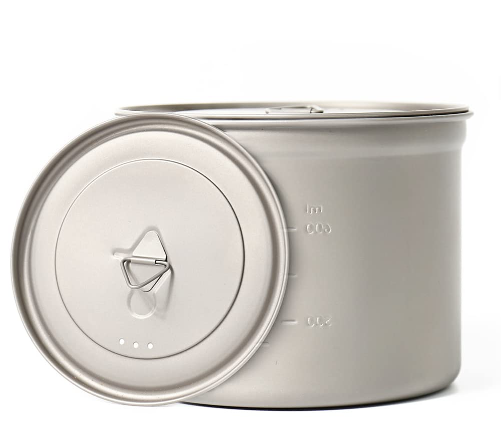 TOAKS Titanium 900ml Pot with 115mm Diameter - Ultralight Titanium Camping Cookware for Backpacking, Hiking & Outdoor Adventures - Compact Cooking Pot for Camping, Backpacking & Survival Gear