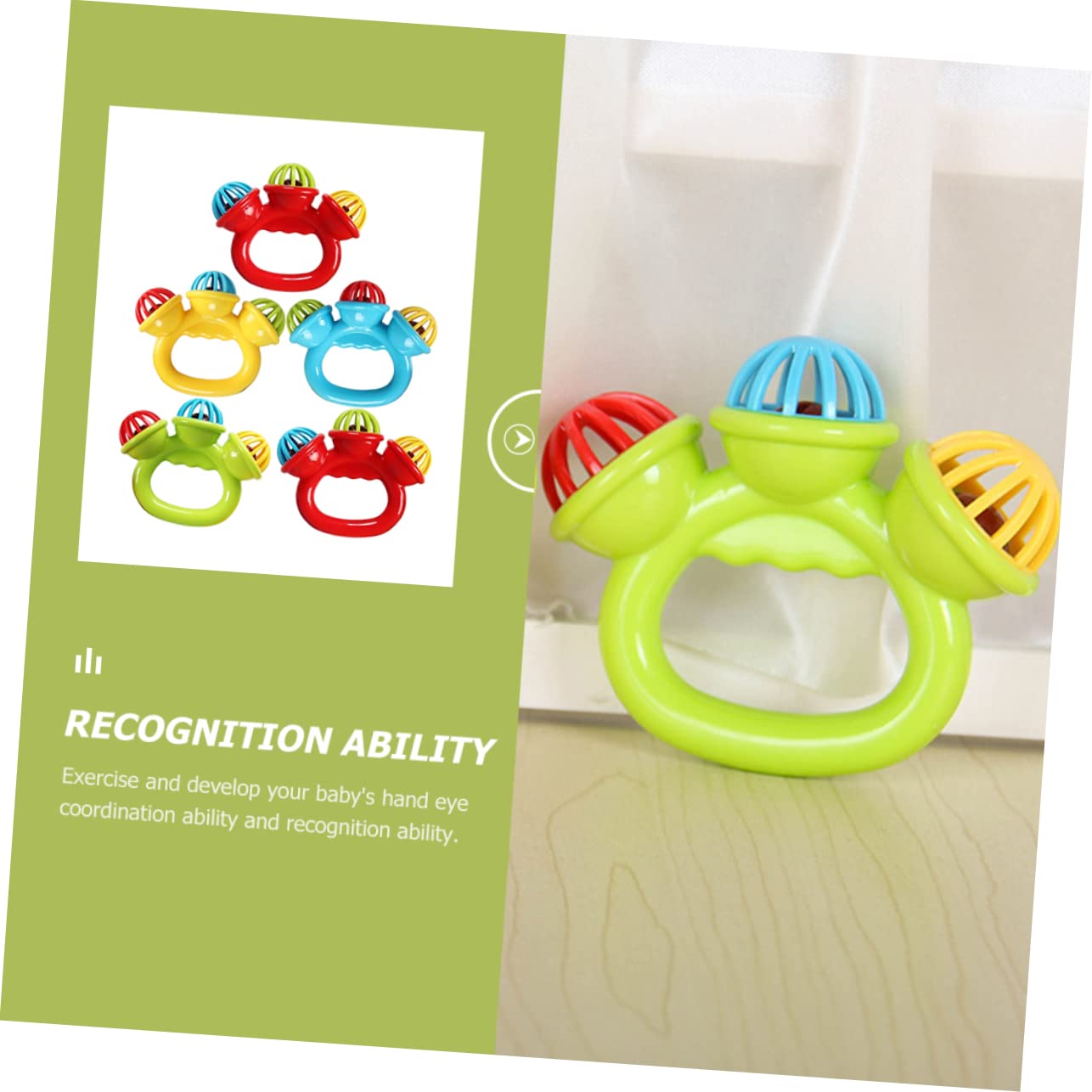 UPKOCH 5-Piece Hand Bell Dog Toys - Puppy Teething Chew Toys with Soothing Bells, Durable Plastic Pet Training & Interactive Play for Small to Medium Dogs - Perfect for Puppy Training, Anxiety Relief & Playtime Fun