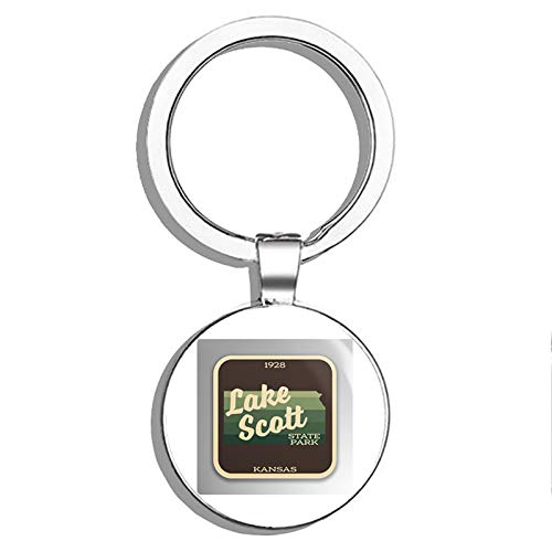 Lake Scott State Park Keychain - Double Sided Stainless Steel Key Ring with Carabiner Clip | Perfect for Camping, Hiking, Travel & Outdoor Adventures | Durable Key Holder & Key Finder for Backpacks, Purses & Keychains