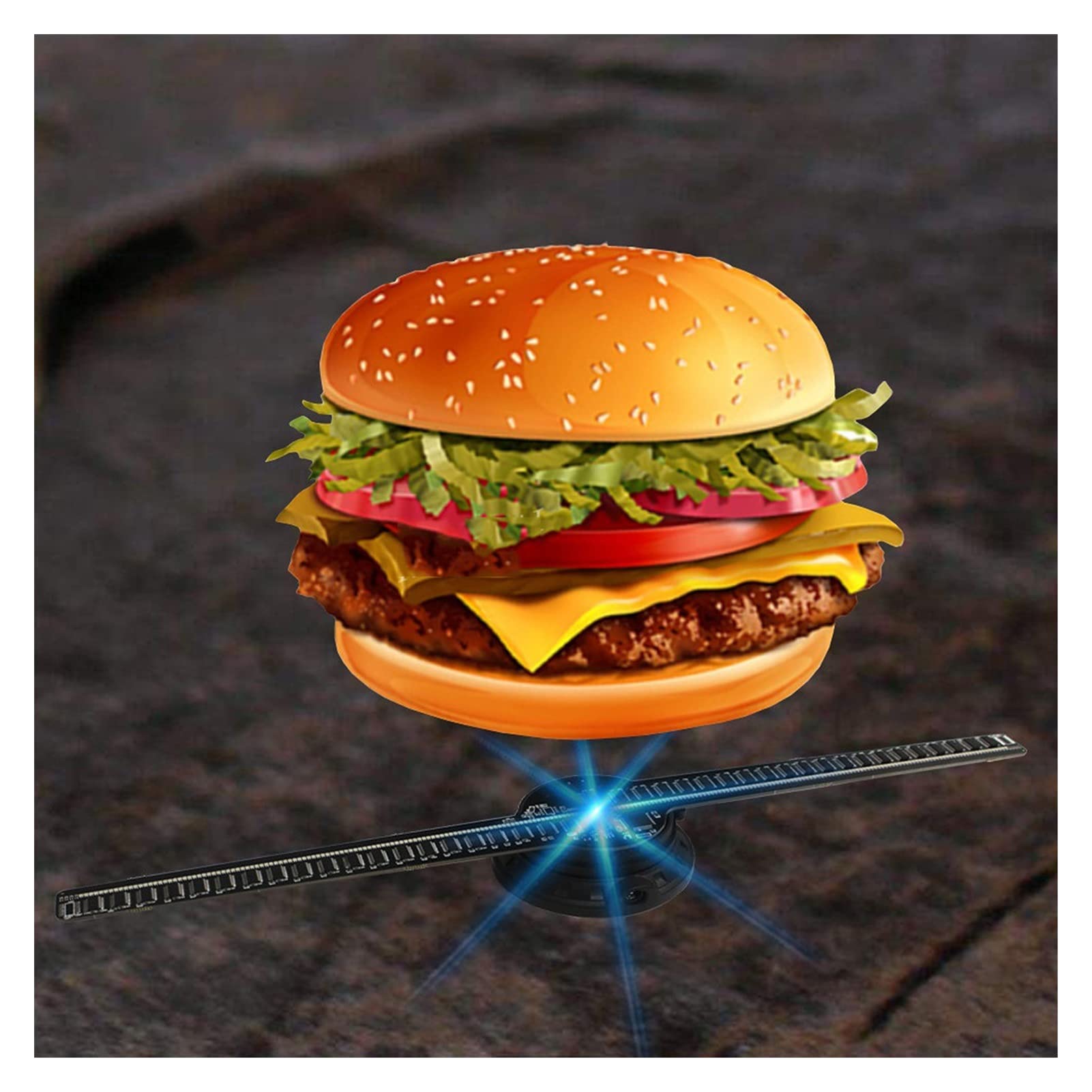 SunXTMY Holographic Video Fan - WiFi 3D Hologram Projector for Advertising Display, LED Naked Eye Fan Light with 3D Advertising Logo - Perfect for Retail Stores, Events, and Trade Shows