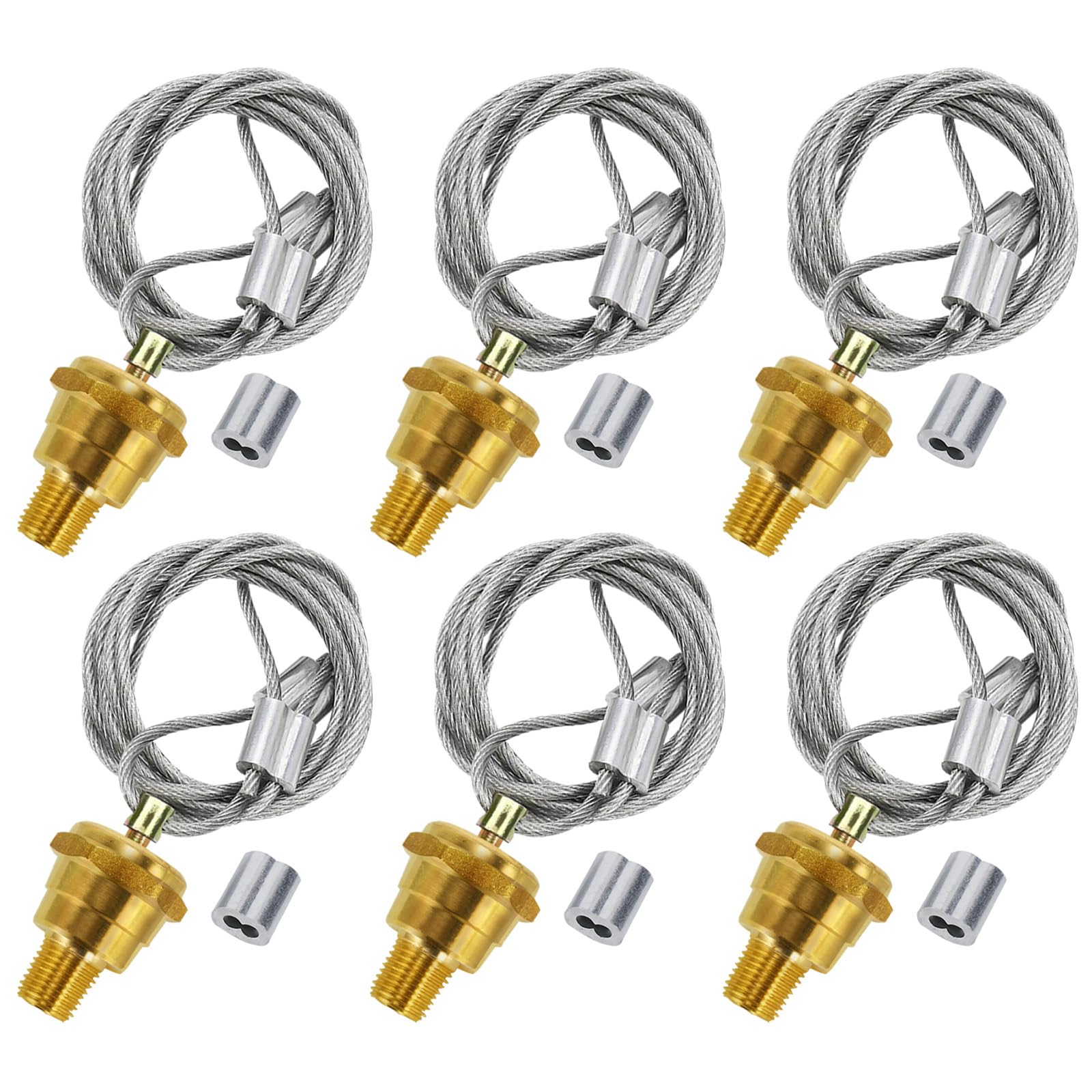 **6 Pack Copper Air Compressor Drain Valve with 60