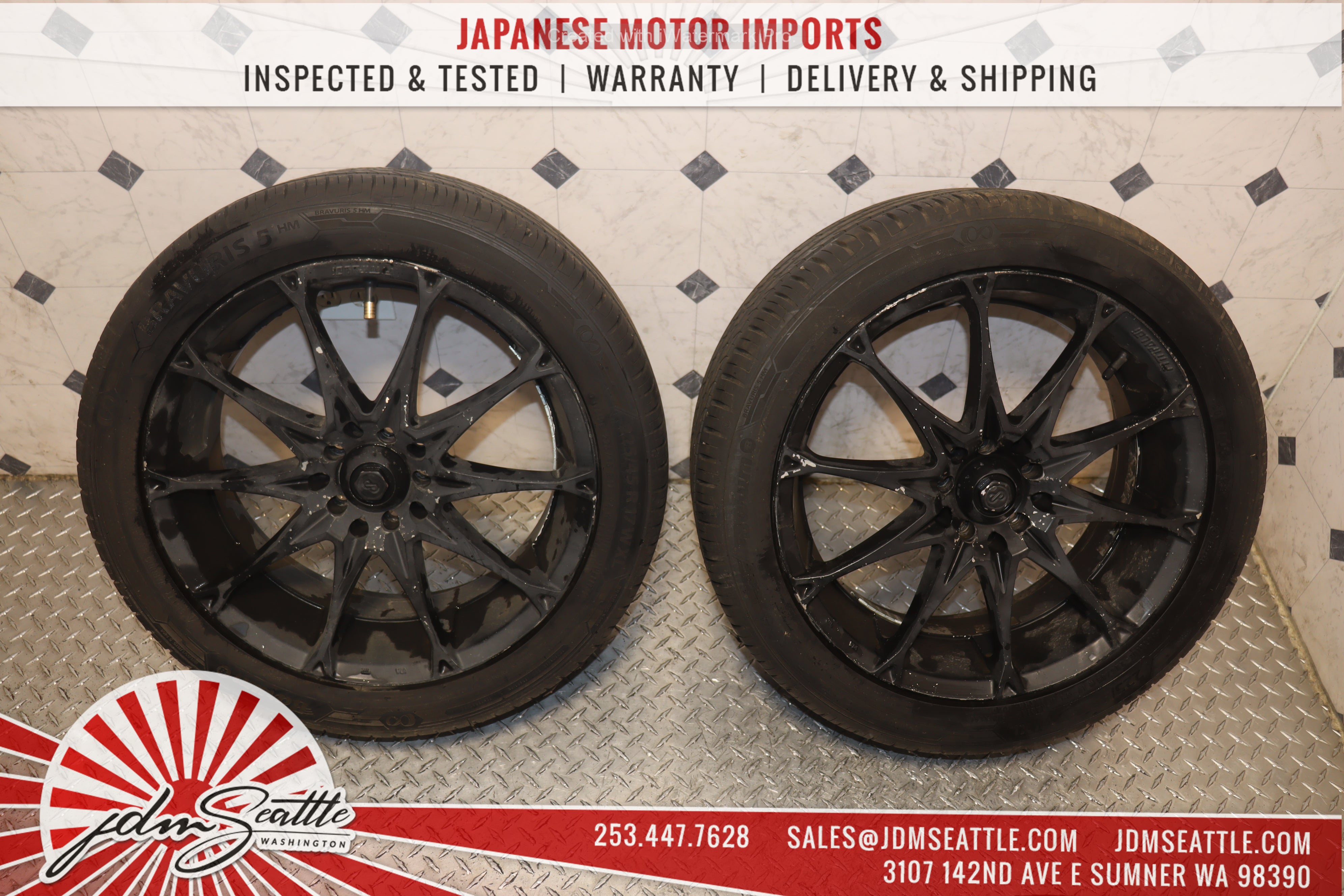 ENKEI FITTIPALDI FLAME JDM Alloy Wheels - Set of 4 Universal 17x7 +40 Offset Rims with 225/45R17 Tires - Perfect for Honda Civic, Toyota Corolla & Subaru Impreza - Upgrade Your Car's Performance & Style