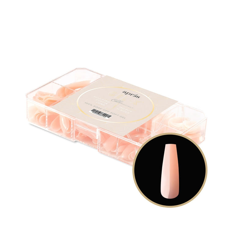 Apres Gel X Neutrals Chloe Sculpted Tips 150pc Long Coffin Nail Extensions - Professional Salon Quality Press-On Nails for Women, DIY Manicure at Home, Perfect for Weddings, Parties & Special Occasions