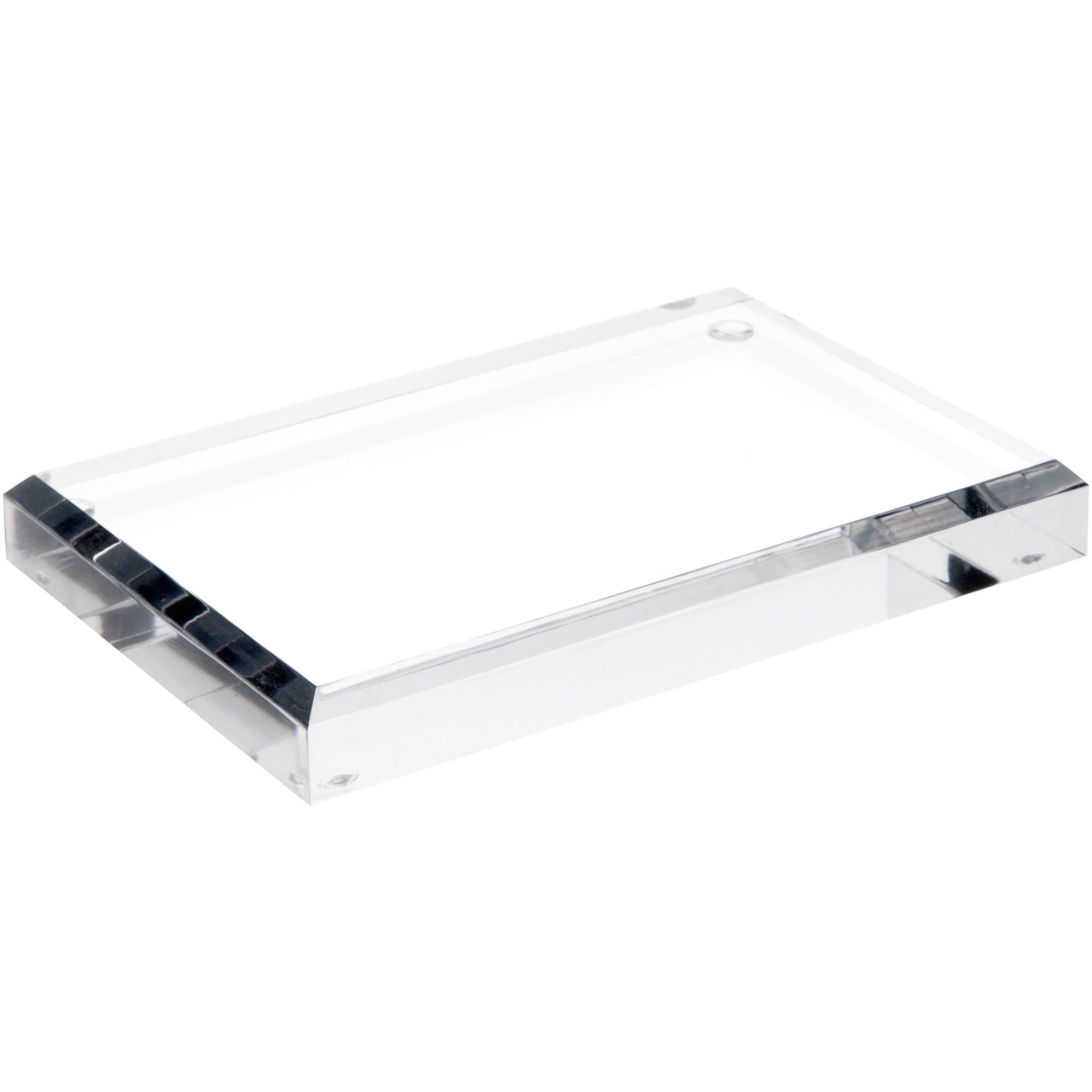 Plymor 6-Pack Clear Acrylic Rectangular Beveled Display Stands - 6x4x0.75 Inches - Perfect for Jewelry, Collectibles & Retail Product Displays