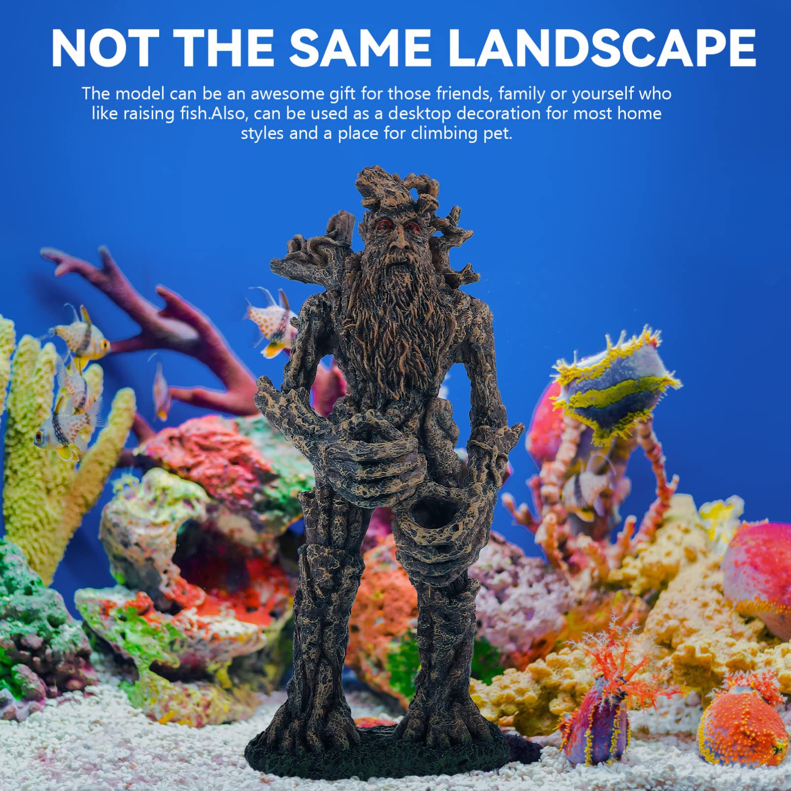 Zerodeko Aquarium Decor - Resin Treeman Ornament for Fish Tank, Betta Fish - Freshwater & Saltwater Use