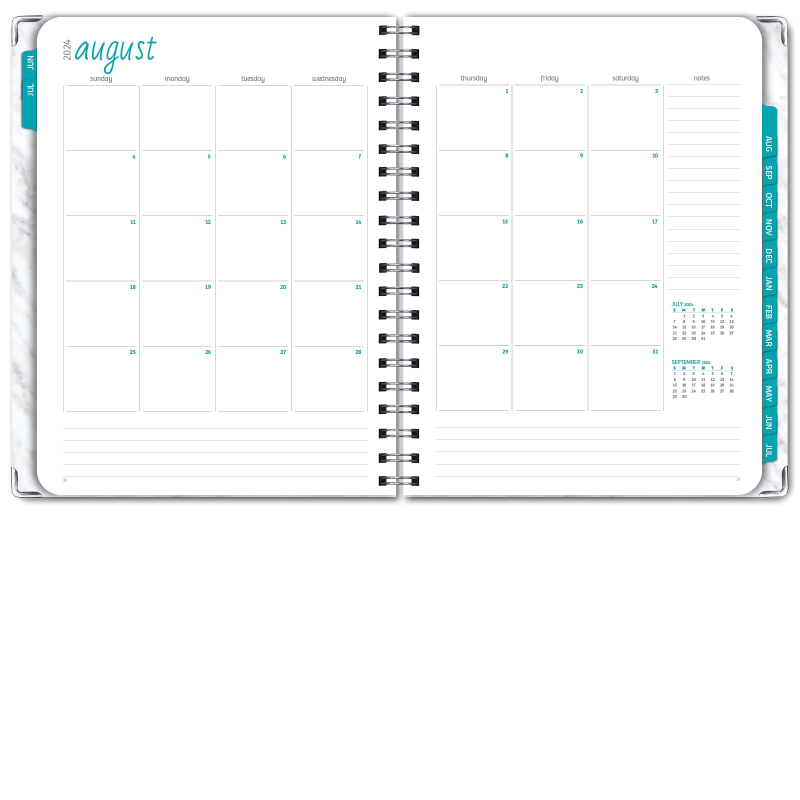 2024-2025 Academic Planner Hardcover - June 2024 to July 2025 Daily Weekly Monthly Organizer, 8.5