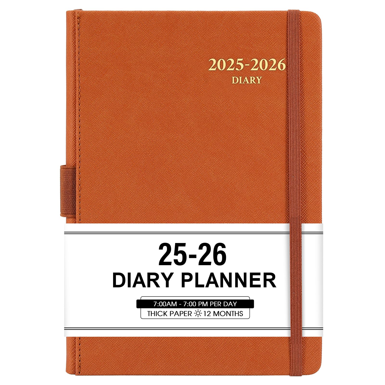 2025-2026 Academic Planner with Faux Leather Cover | July 2024 - June 2025 Daily & Hourly Schedule Organizer | 5.75