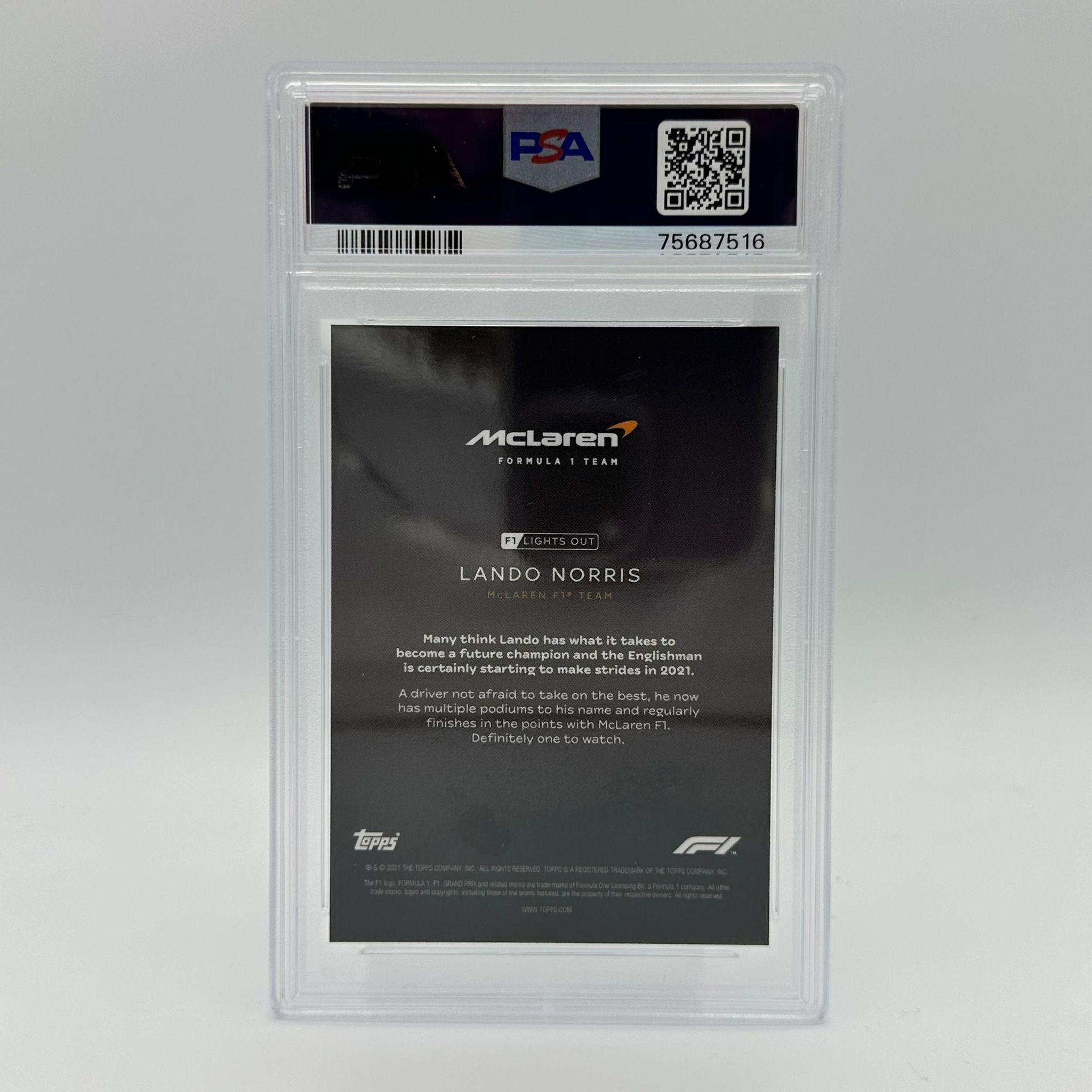 PSA 9 Lando Norris 2021 Topps Chrome Formula 1 F1 Drivers Rainbow Foil Parallel Card #4/5 - Rare Collectible for F1 Racing Fans & Sports Memorabilia Enthusiasts