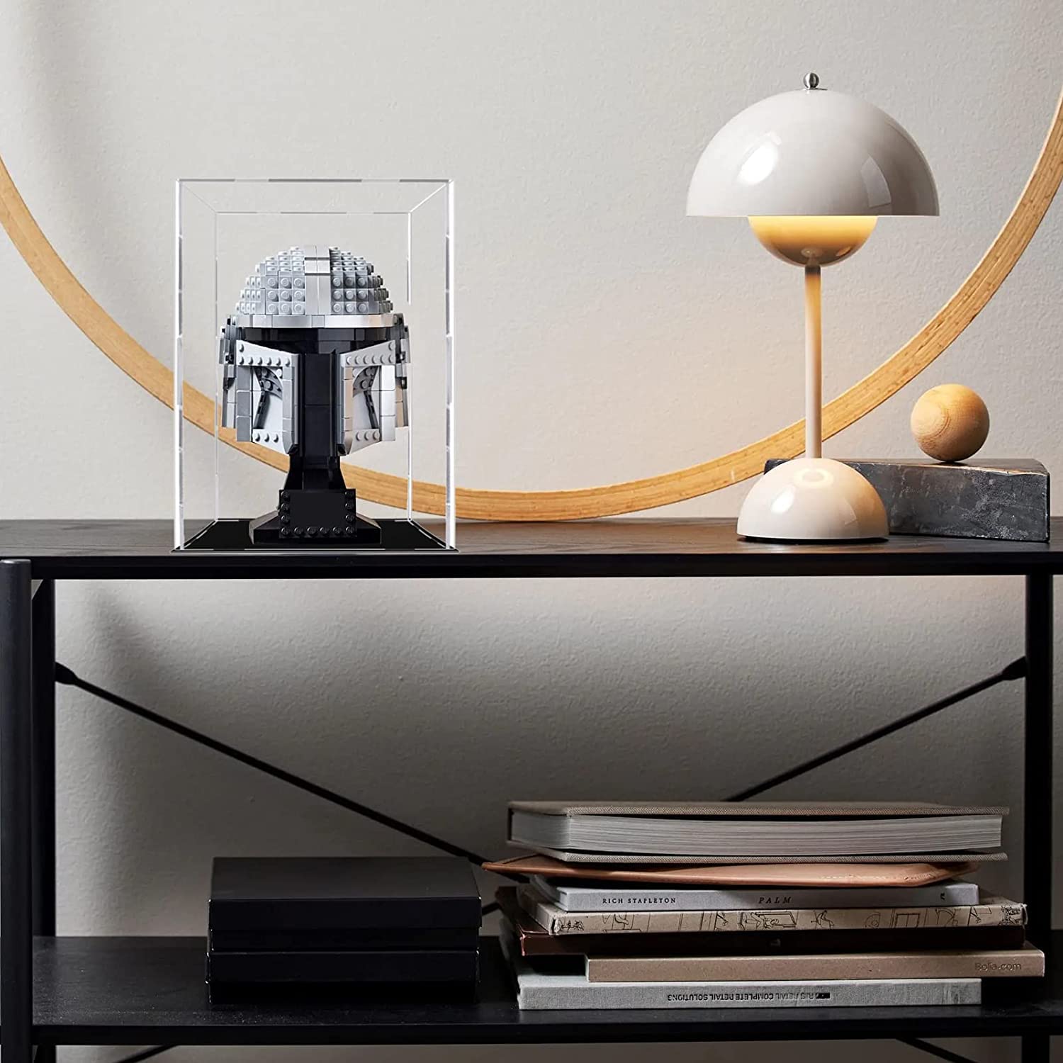Acrylic Display Case for Lego Star Wars Helmets - Mandalorian 75328, Boba Fett 75277, Darth Vader 75304, Luke Skywalker 75327 - Clear Protective Showcase Box for Collectible Display & Home Decor