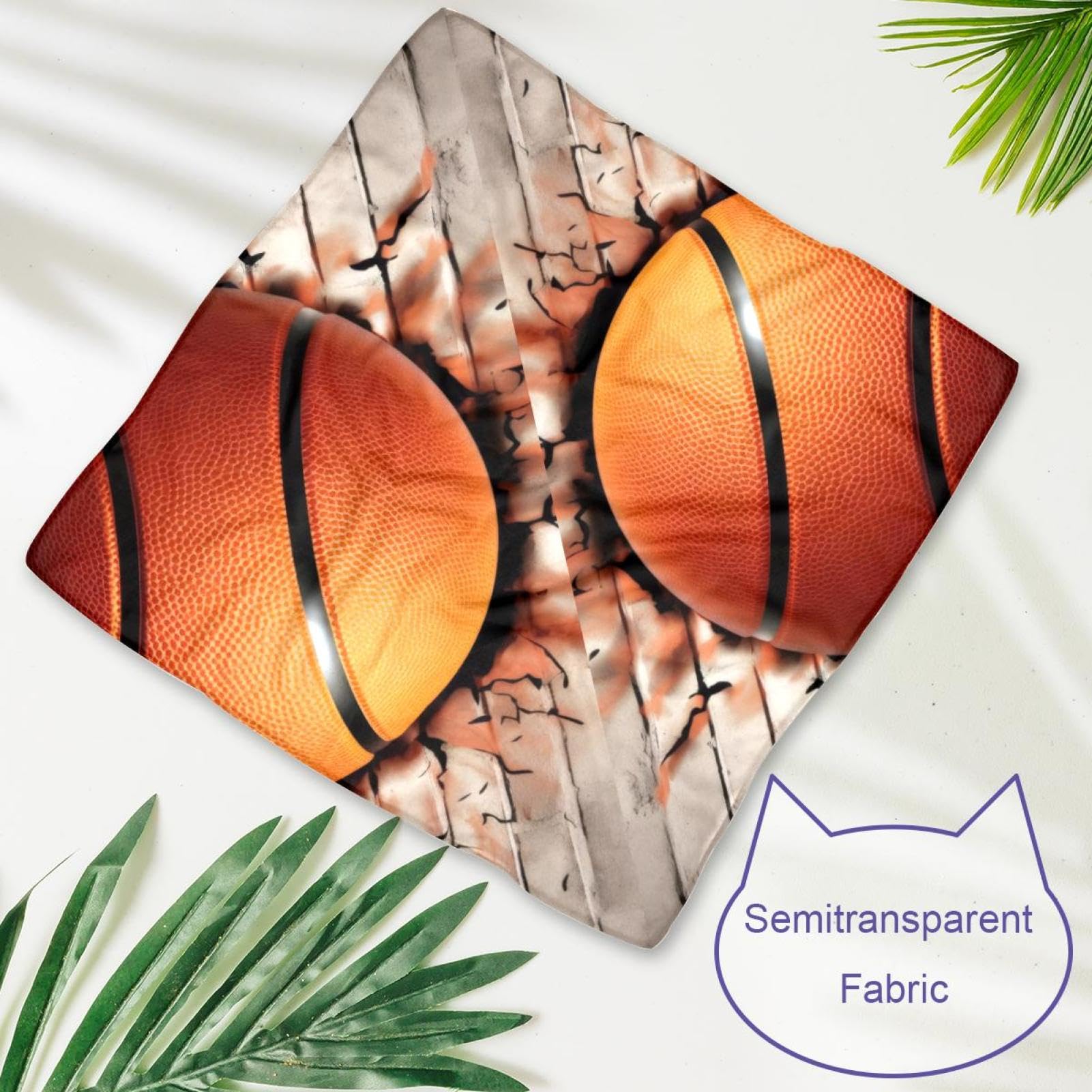 3D Basketball Pattern Dog Bandanas - 2-Piece Set for Small, Medium & Large Dogs & Cats - Adjustable Pet Scarf Accessories for Playtime, Walks & Photo Shoots