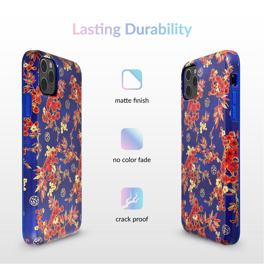 Cherry Blossom Floral Chrome iPhone Case - Elegant Pink Flower Design for iPhone 13/14/15 - Perfect for Spring Fashion & Everyday Protection