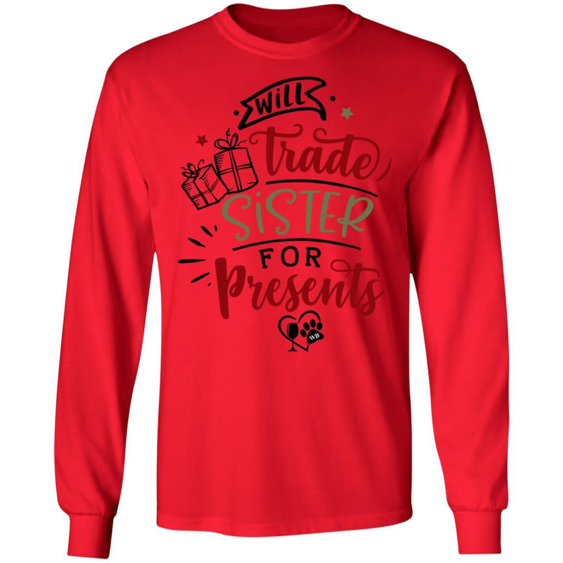 WineyBitches.Co Funny Sibling Gift T-Shirt - Ultra Cotton Long Sleeve Tee for Christmas, Birthday & Family Gifts | Sarcastic Humor Apparel for Sisters & Brothers