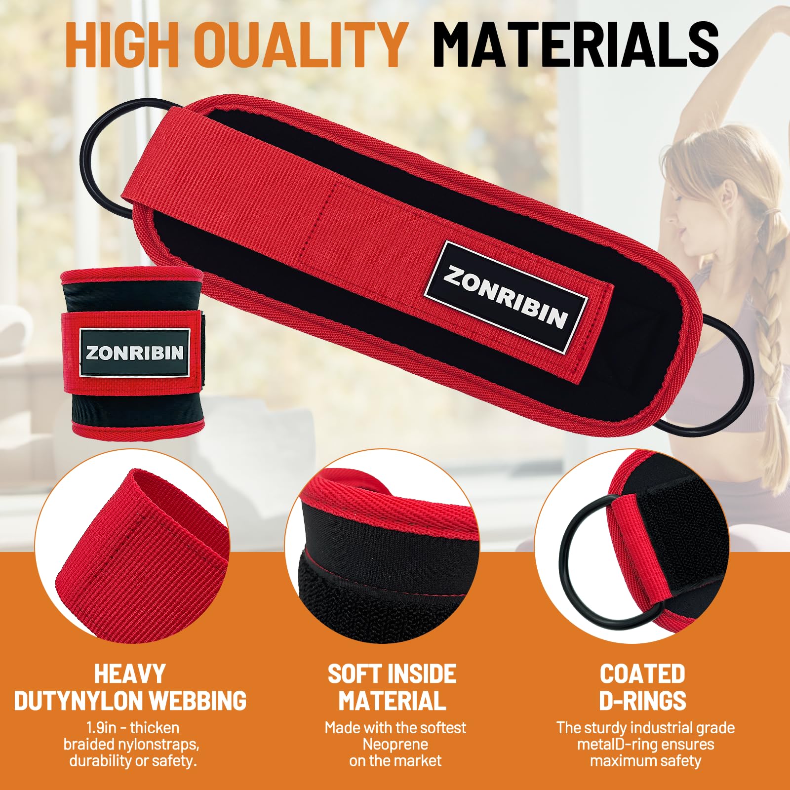 Ankle Resistance Bands with Adjustable Cuffs for Glute Workouts - Perfect for Kickbacks, Leg Extensions & Hip Abductors | Gym, Home & Cable Machine Training | Fitness Accessories for Women & Men
