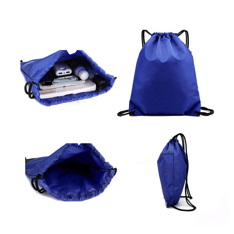**Waterproof Drawstring Backpack with Zipper Pocket - Lightweight Gym & Swimming Sack for Men & Women (Pack of 2, Black) - Perfect for Sports, Travel & Outdoor Activities**