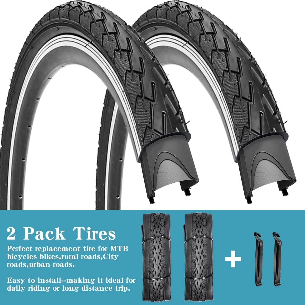2 Pack 700c Bike Tires - 700x23C/25C/28C/35C Road Bike Tires - 60 TPI & 30 TPI Options - Foldable Replacement Bicycle Tires for Commuter & City Street Riding - Perfect for Daily Cycling, Fitness Training and Urban Adventures
