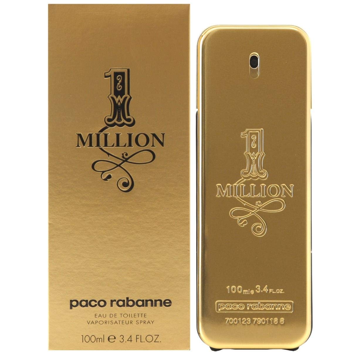 Paco Rabanne 1 Million Eau de Toilette for Men - 3.4 Fl Oz | Luxury Cologne with Fresh Spicy Scent | Perfect for Date Night, Special Occasions & Daily Wear