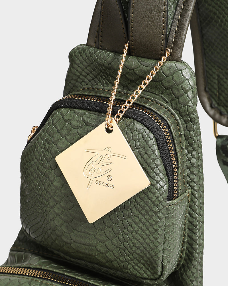 Apollo 1 Tear Drop Crossbody Bag for Women - Olive Green Leather Shoulder Purse - Perfect for Travel, Shopping & Everyday Use