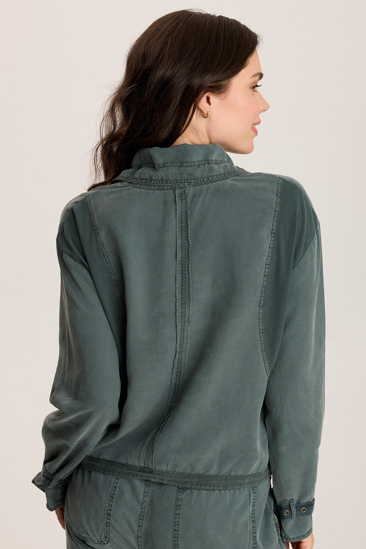 Oziel Men's Twill Utility Jacket with Adjustable Drawstring Collar - Lightweight Outdoor Workwear for Hiking, Camping & Casual Wear
