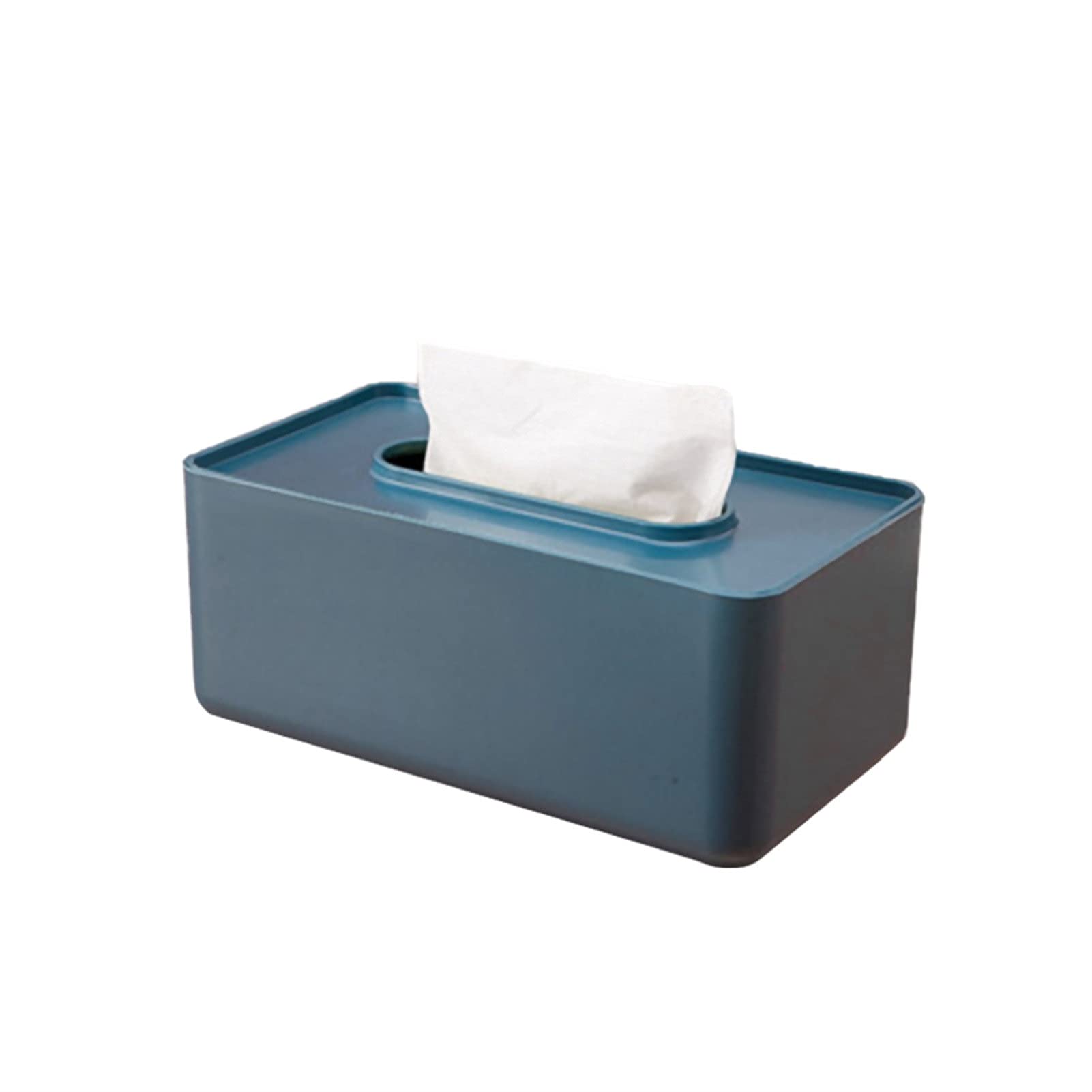 Blue Tissue Box Holder - Desktop Paper Towel Dispenser & Napkin Storage Organizer for Home, Office, and Kitchen Use