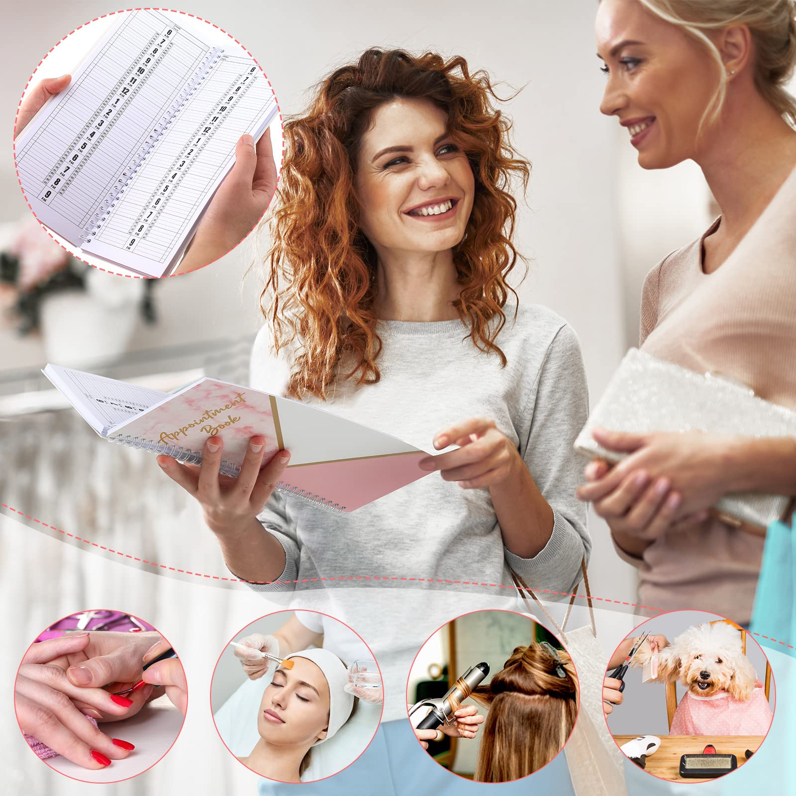 Gersoniel 2-Pack Undated Weekly Planner for Salon & Hairstylists - 11.2 x 4.5 Inch Appointment Book, Daily Schedule Organizer for College, Office & Home Use - Perfect for Stylists, Students & Professionals