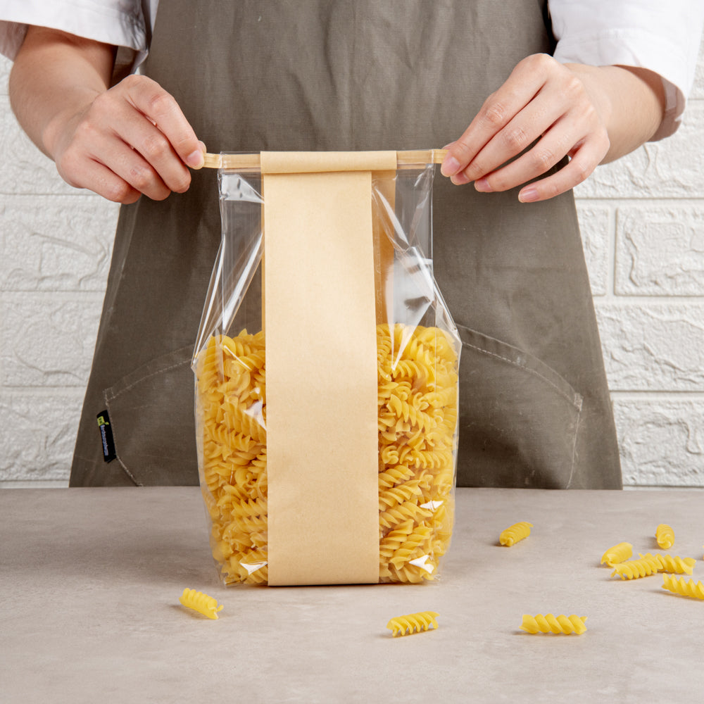 Premium Kraft Paper Bakery Bags with Tin Tie Closure - 4.5
