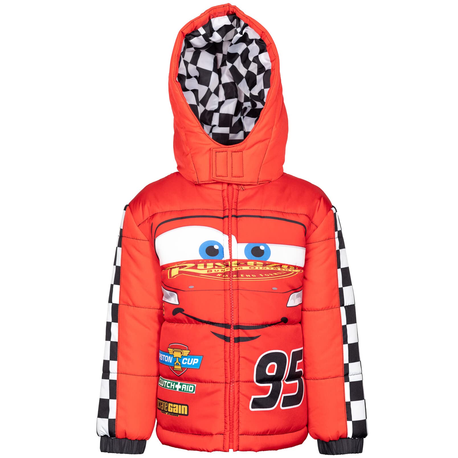Disney Pixar Cars Mickey Mouse Lightning McQueen Puffer Jacket for Toddlers & Kids - Warm Winter Coat for Boys & Girls, Perfect for Outdoor Play & Disney Theme Park Visits