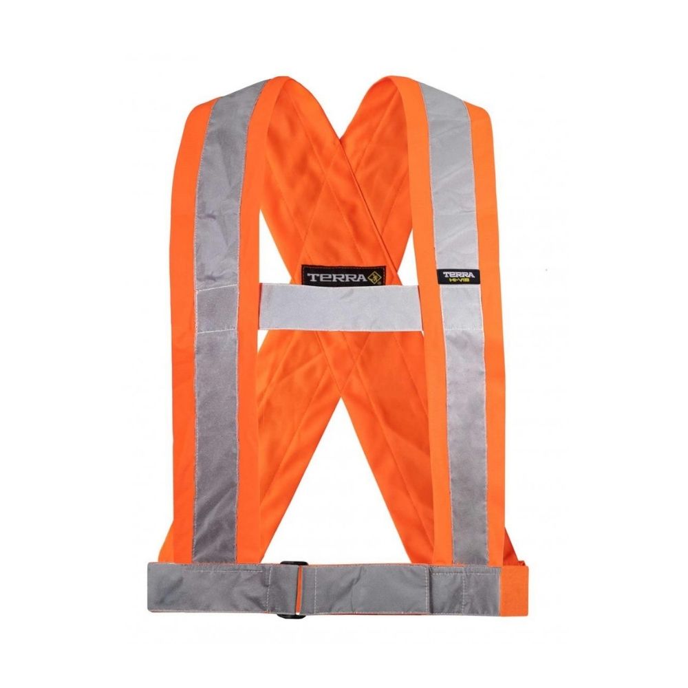 Terra 4 Inch High Visibility Safety Sash 451004OR - Reflective Construction Vest for Road Workers, Cyclists & Emergency Responders