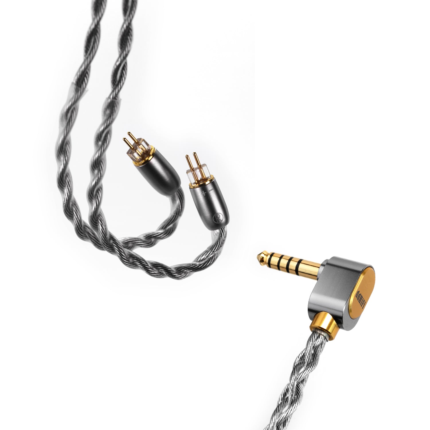 Premium DD ddHiFi BC130A (Air Nyx) 4-Strand Silver Upgrade Earphone Cable - High-Quality Audio Upgrade for IEMs, Perfect for Audiophiles & Music Lovers (Home Listening, Studio Use, Travel)