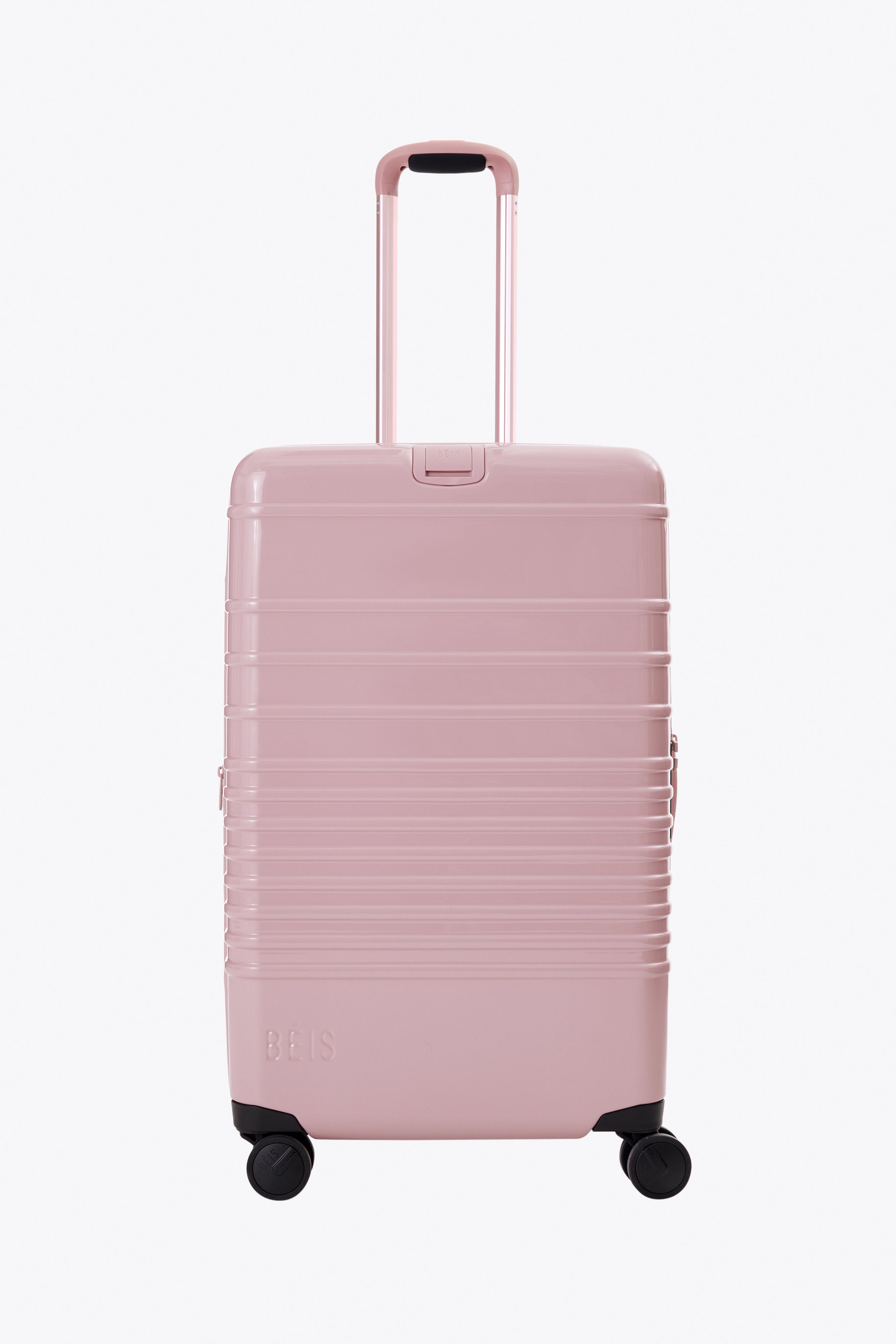 Glossy Atlas Pink Medium Check-In Roller Luggage - Perfect for Air Travel & Business Trips