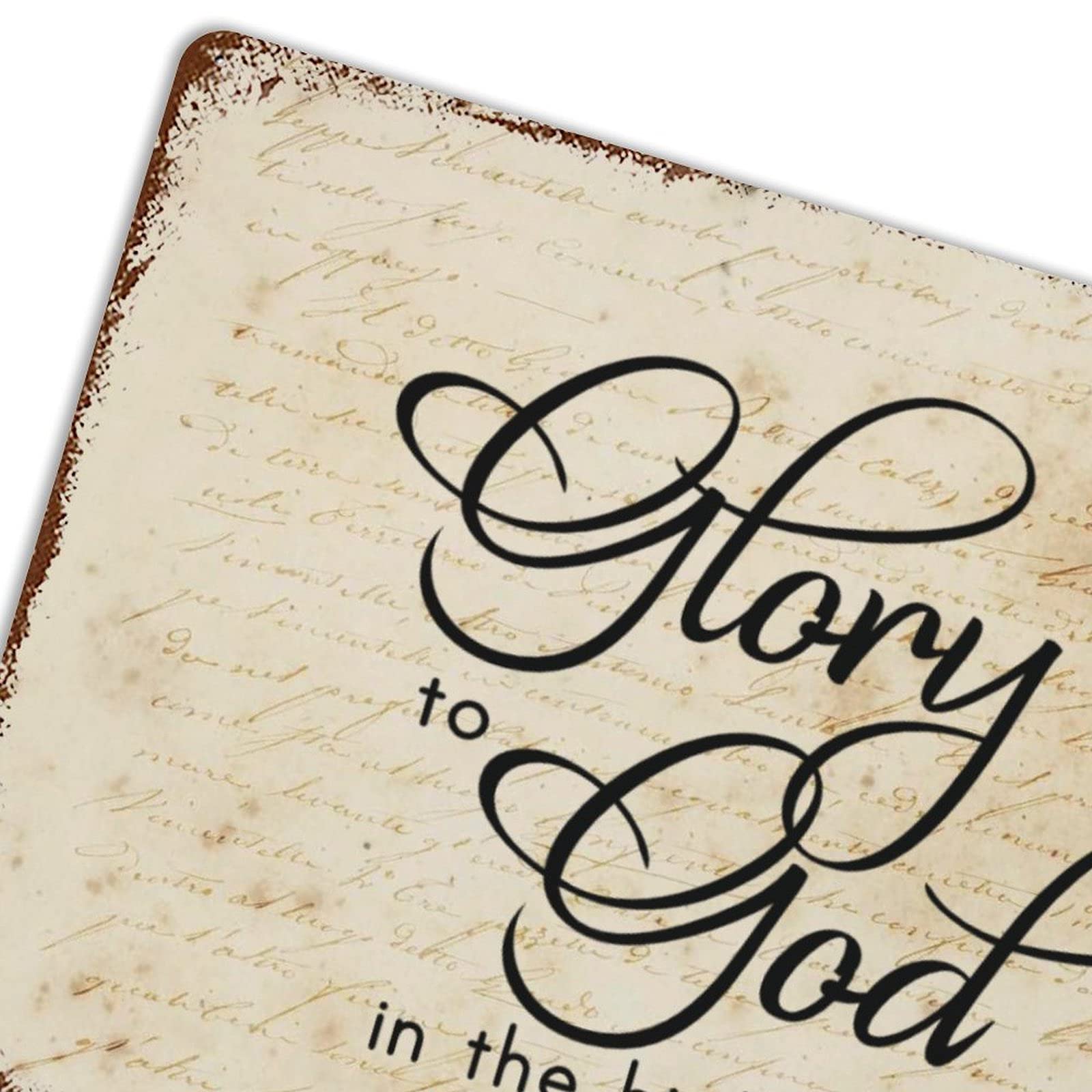Rustic Metal Signs - Glory To God In The Highest Bible Verse Wall Art - Religious Christmas Christian Home Decor - Custom Metal Plaque for Wall, Door, Bathroom, Bedroom, Bar & Farmhouse - Perfect for Holiday Gifts, Church Decor & Spiritual Inspiration
