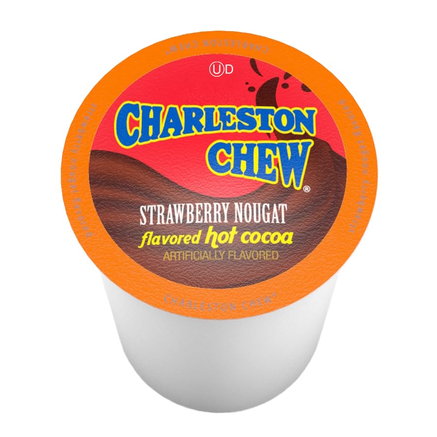 Charleston Chew Strawberry Flavored Hot Chocolate Pods - 72 Count (6 Packs of 12) | K-Cup 2.0 Brewer Compatible | Nostalgic Candy-Inspired Cocoa Mix | Perfect for Winter Warmth, Office Breaks & Cozy Nights