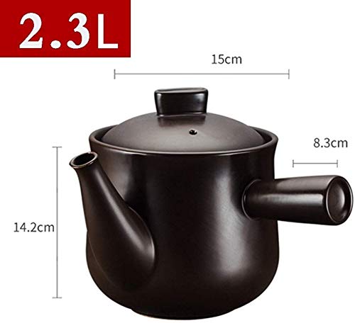 Ancient Ceramic Cookware Set - 2.3L Traditional Clay Bean Pot & Chinese Herbal Medicine Decoction Pot for Stovetop Cooking, Soup Making & Herbal Remedies - Perfect for Slow Cooking, Stewing & Traditional Chinese Medicine Preparation