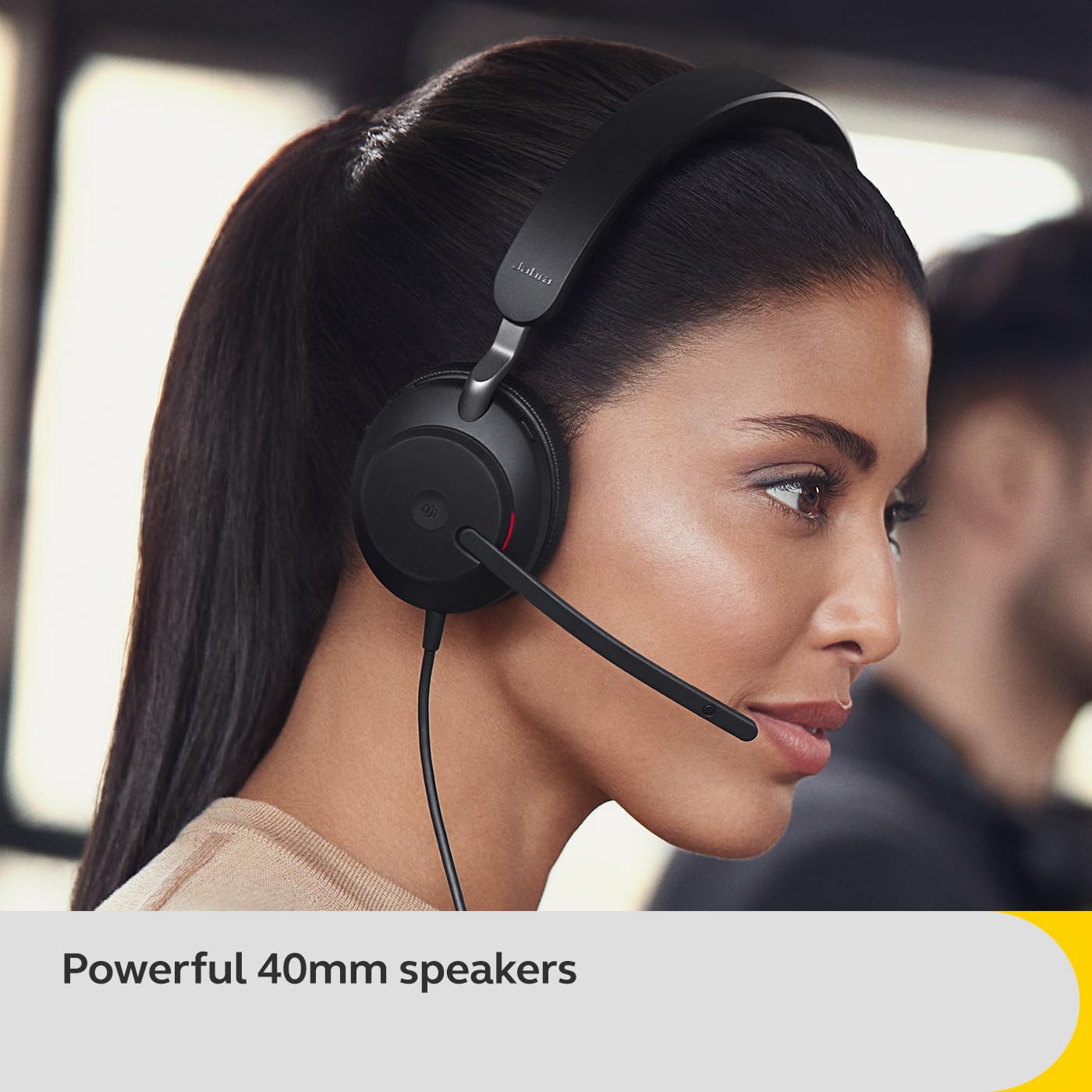 Jabra Evolve2 40 SE Wired Mono Headset with Active Noise Cancellation & 3-Mic Call Technology - USB-C Connectivity for Zoom, Google Meet, Microsoft Teams & UC Platforms - Black - Perfect for Home Office, Remote Work & Call Centers