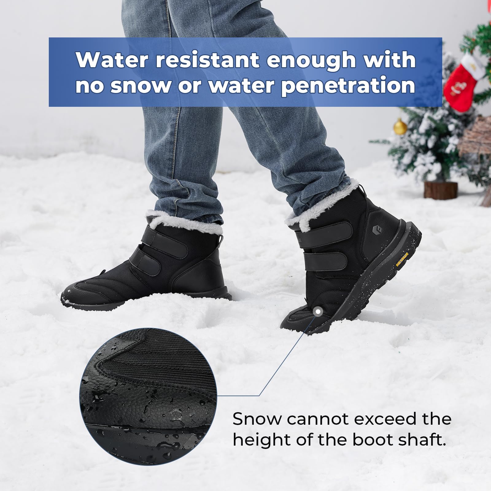 FitVille Men's Extra Wide Snow Boots - Waterproof Insulated Winter Boots for Outdoor Activities, Lightweight Wide Width Hiking Boots for Snow, Ice & Cold Weather (V3) - Perfect for Snowshoeing, Winter Hiking & Outdoor Work