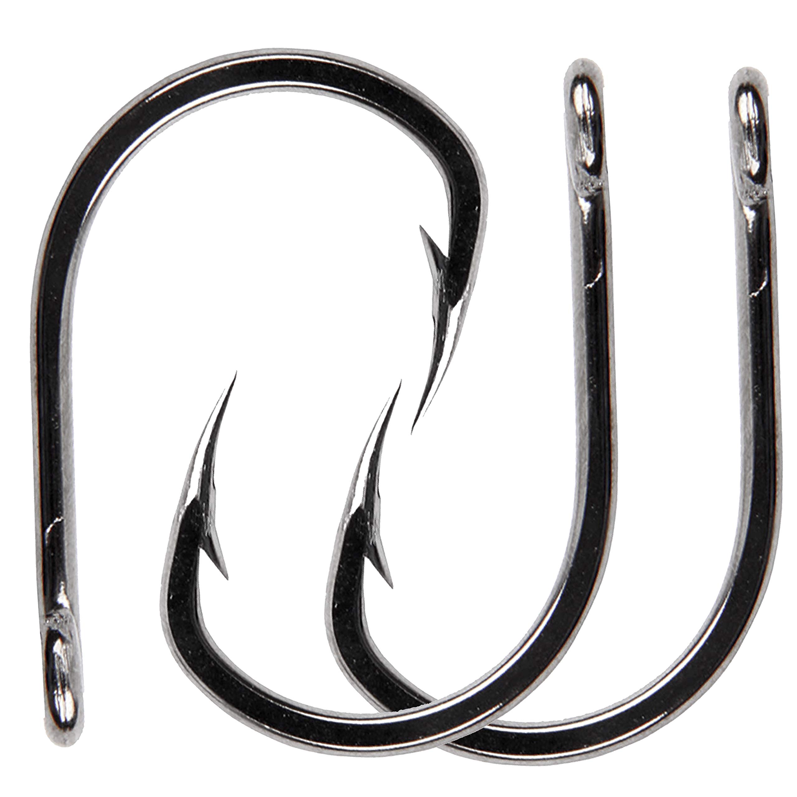 Premium Stainless Steel Saltwater Circle Hooks - 2X Strong Live Bait Fishing Hooks for Ocean, Freshwater & Saltwater Fishing (Size 1/0-10/0) - Ideal for Deep Sea Fishing, Surf Casting & Kayak Angling