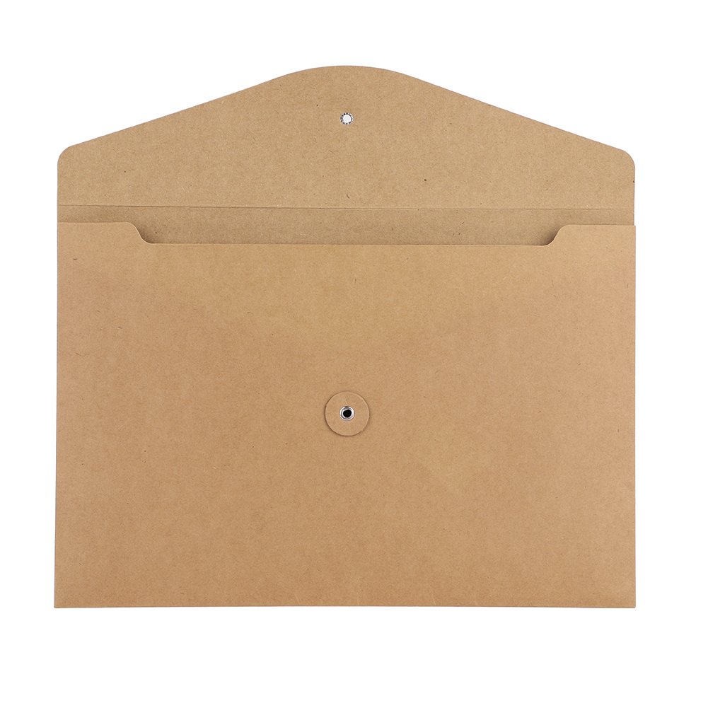 10 PCS A4 Kraft Envelop File Bags with String Button Closure - Eco-Friendly Paper Document Organizer for Bills, Receipts & Office Supplies - Perfect for Business Filing, Project Storage & Home Organization