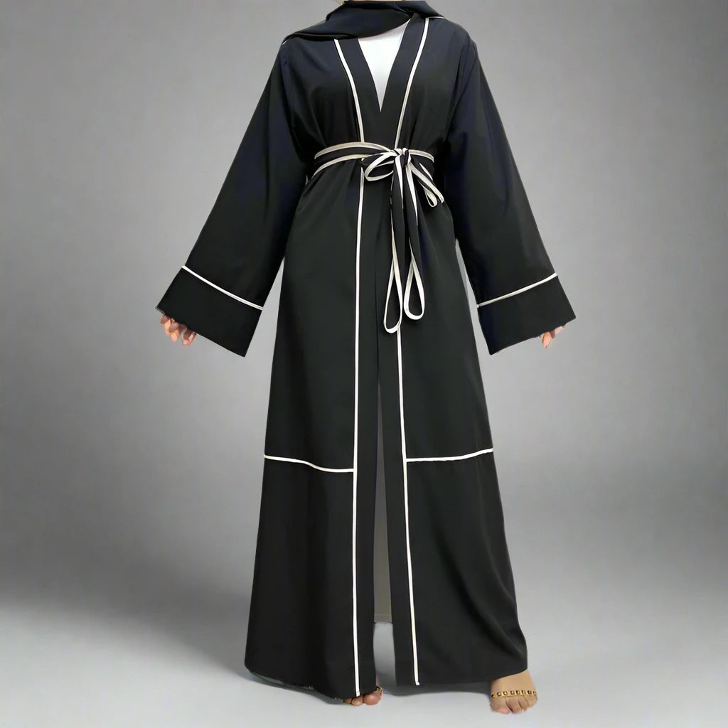Elegant Muslim Women's Open Cardigan Abaya Dress #231679 - Perfect for Prayer, Modest Fashion & Everyday Wear