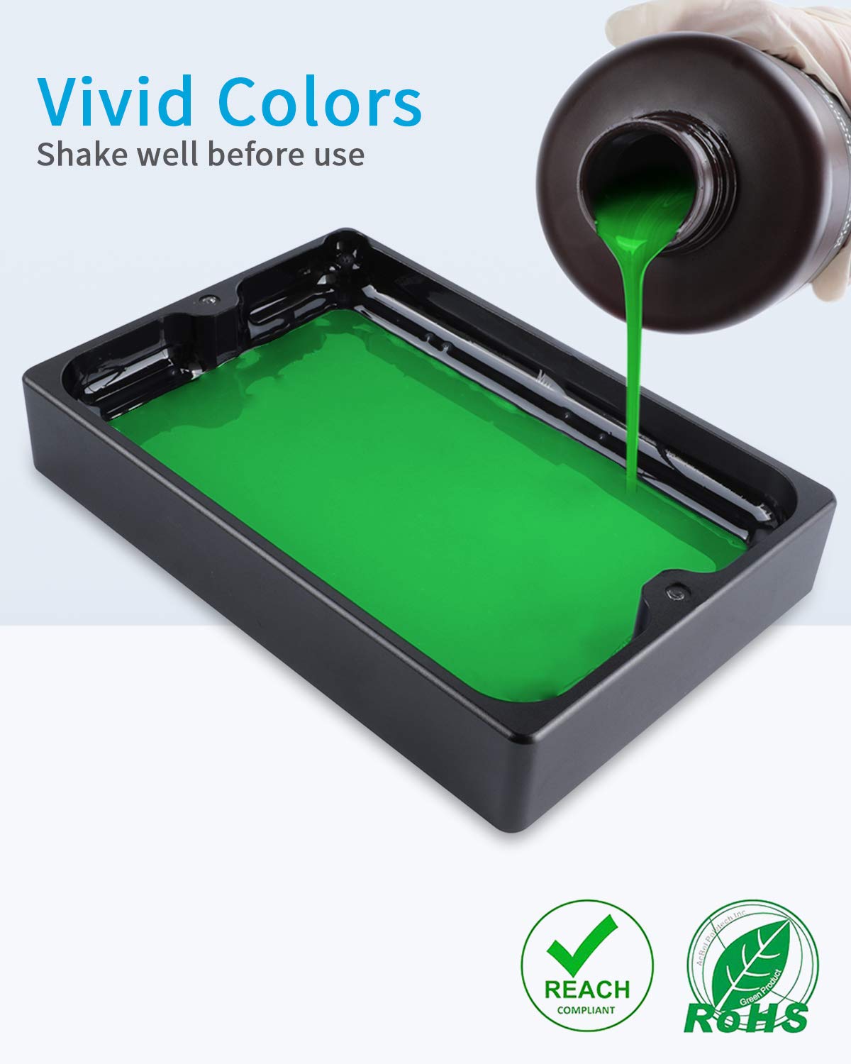 ELEGOO Standard 3D Printer Resin 1kg - Clear Green UV-Curing Resin for LCD 3D Printers | 405nm Wavelength | Fast, High-Precision Printing | Ideal for Miniatures, Jewelry & Prototyping