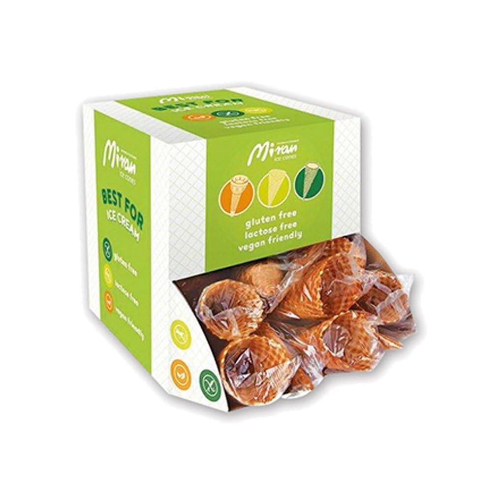 Gluten Free Laura Ice Cream Cones - 5.0 cm Diameter, 13.0 cm Height - Pack of 60 - Perfect for Parties, Dessert Shops & Home Baking