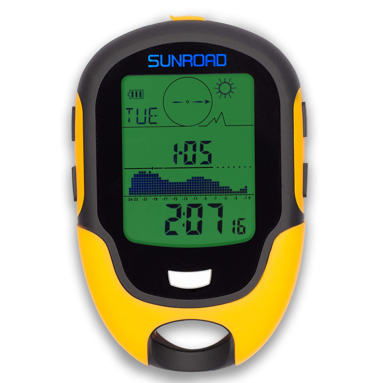Digital Outdoor Watch with Barometer, Altimeter, Compass, Thermometer & Hygrometer - Weather Forecast & Flashlight for Hiking, Camping & Adventure Sports