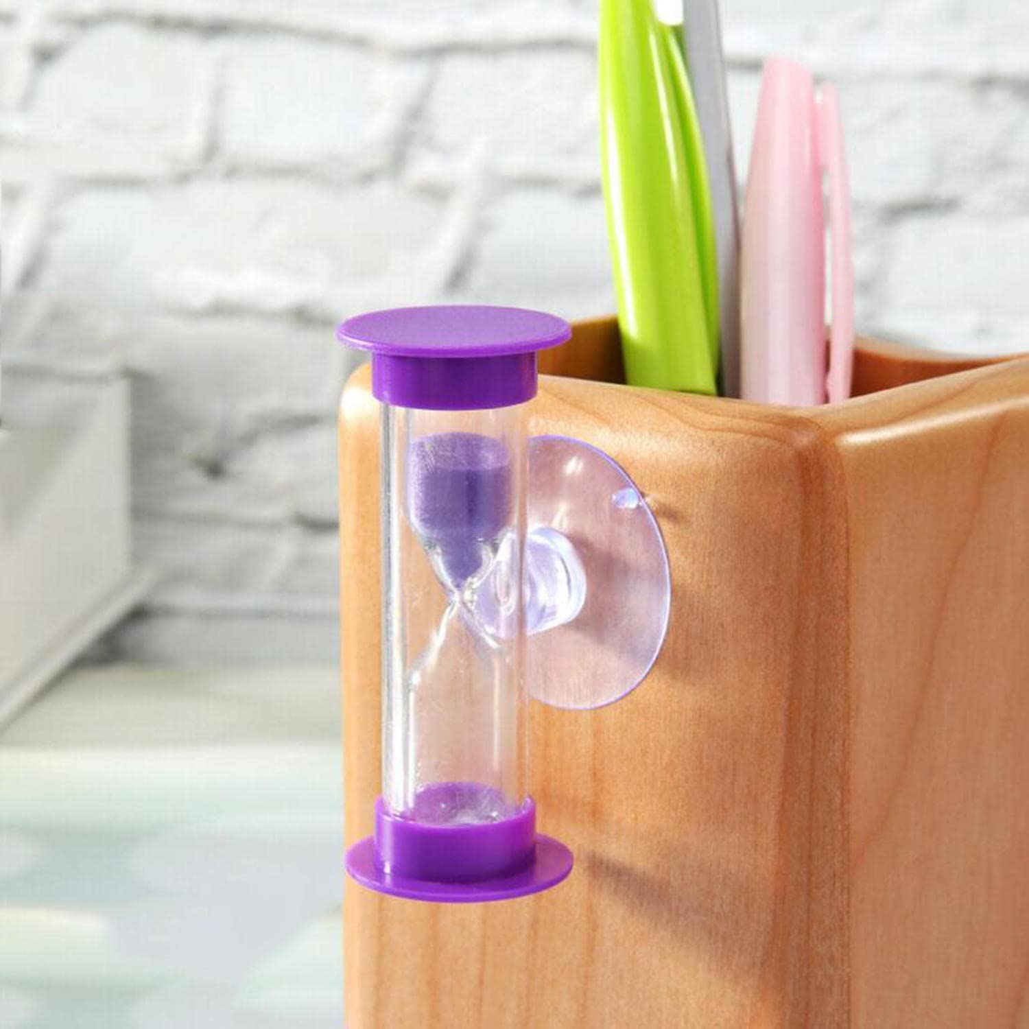 2 Minute Sand Timer for Kids Teeth Brushing - Desktop Hourglass with Suction Cup | Fun Visual Timer for Children's Dental Care, Classroom Activities & Time Management Games