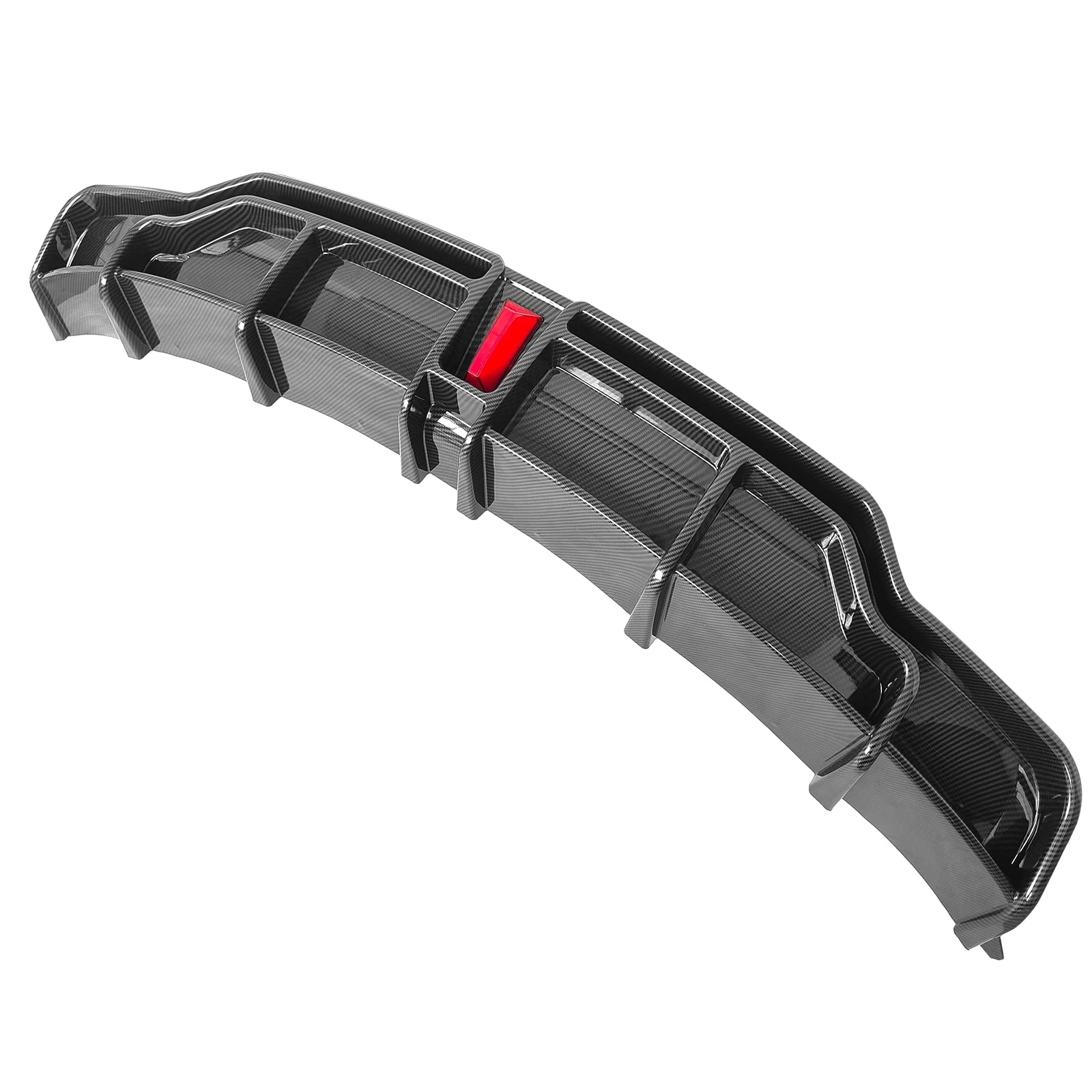 FREEMOTOR802 Carbon Fiber Rear Diffuser for 2017-2023 Tesla Model 3 Sedan - PP IKON Style Bumper Protector with LED Light | Upgrade Your Car's Style & Protection for Night Driving & Show Car Events