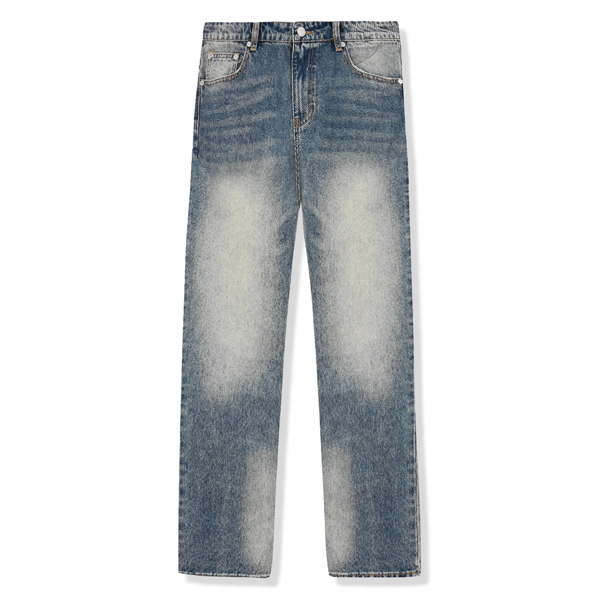 Syenti Stone Washed Blue Jeans for Women - Comfortable Distressed Denim Pants for Casual Wear & Everyday Outfits