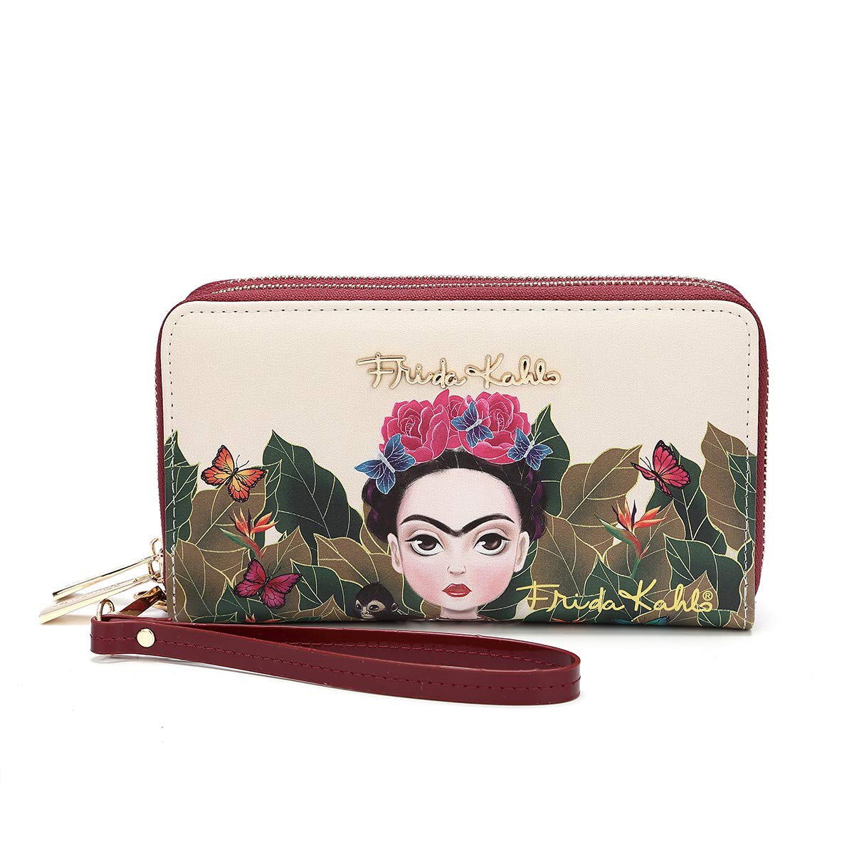 Frida Kahlo Licensed Cute Backpack and Wallet Set for Women - Trendy School Bag & Fashion Accessories for College, Travel, and Everyday Use