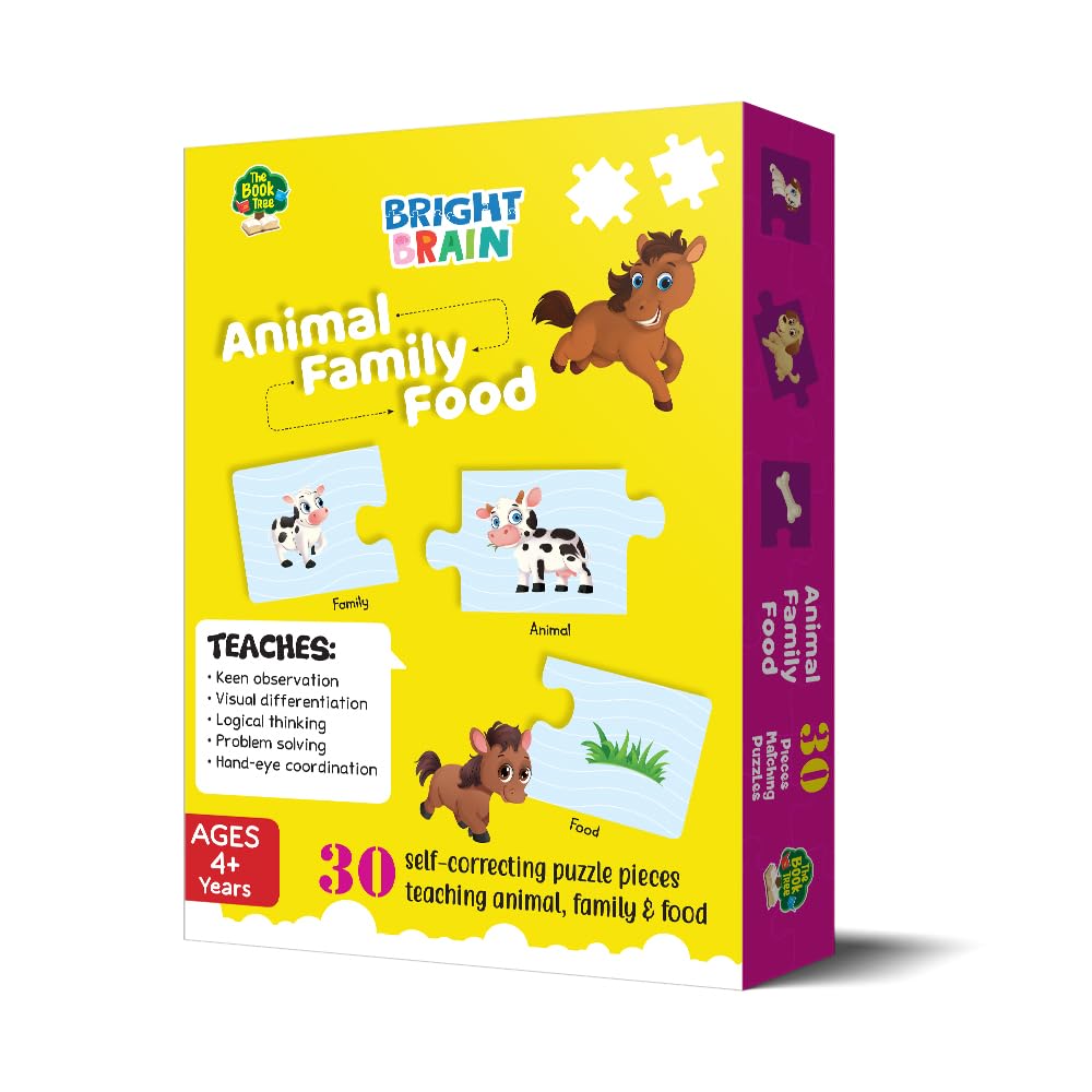 Majestic Book Club - The Book Tree Animals Family Food Puzzle | 20+ Piece Educational Jigsaw Puzzle for Preschoolers Ages 3-6 | Learn Animal Families & Foods | Perfect Birthday Gift & Classroom Learning Activity