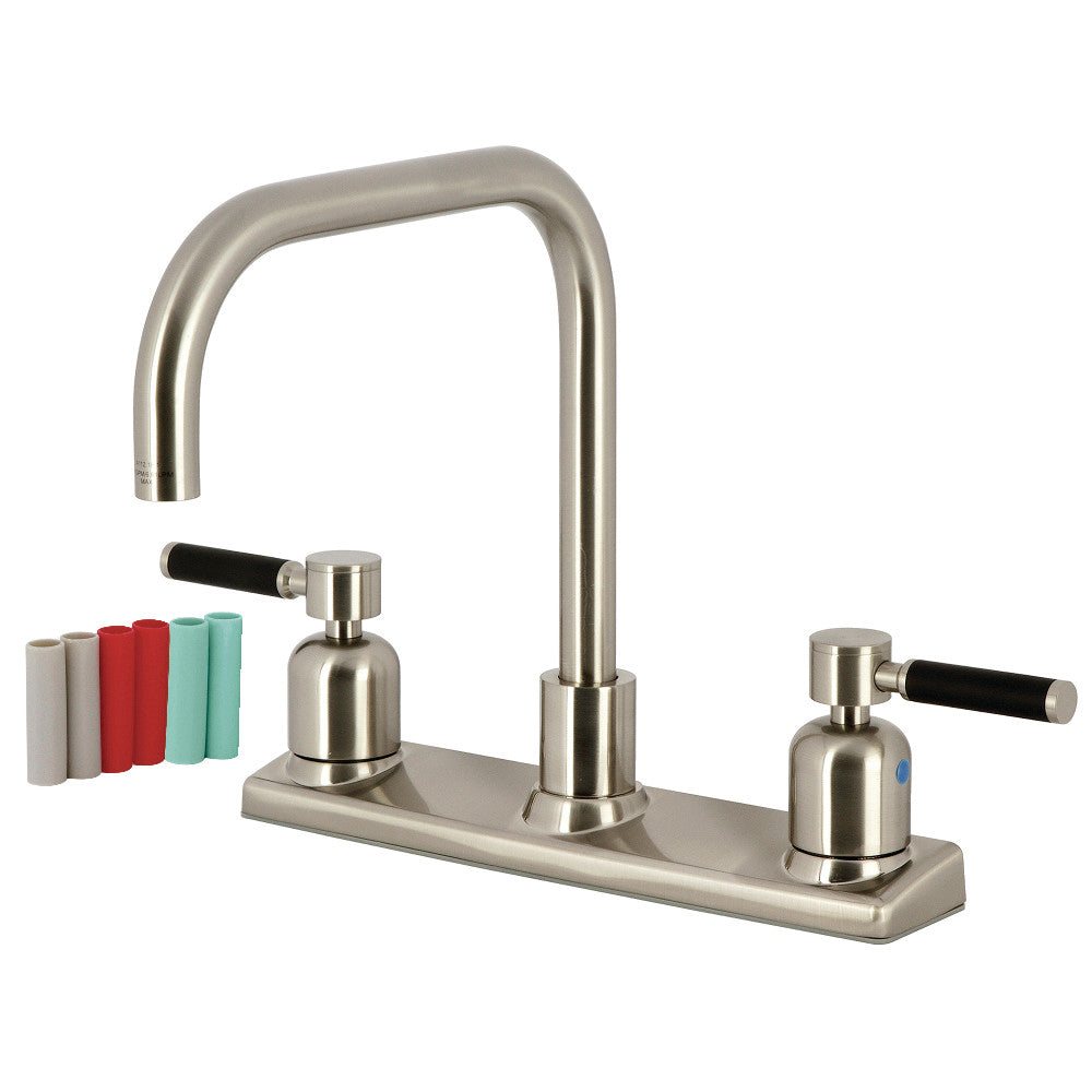 Kingston Brass FB2145DKL Kaiser 8 Inch Centerset Kitchen Faucet - Single Handle Pull-Down Sprayer, Oil-Rubbed Bronze Finish - Perfect for Modern Farmhouse & Traditional Kitchens